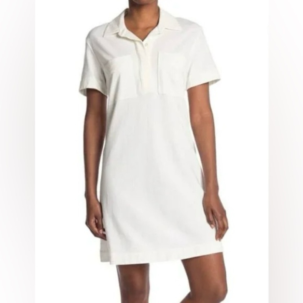 James Perse White Cotton Pocket Dress